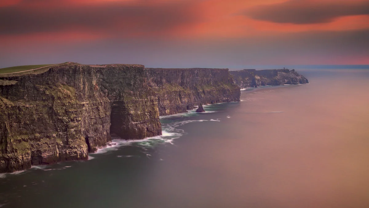 Cliffs of Moher in sunset